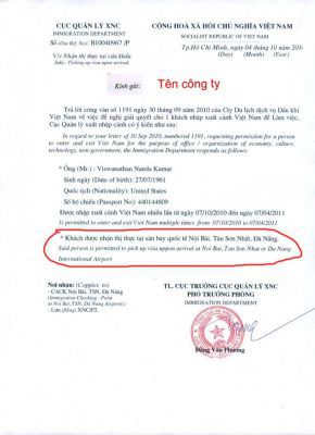 Công văn nhập cảnh 6 tháng và 1 năm không công ty bảo lãnh
