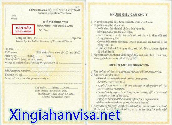 Dịch vụ làm thẻ thường trú Việt Nam tại Sài Gòn