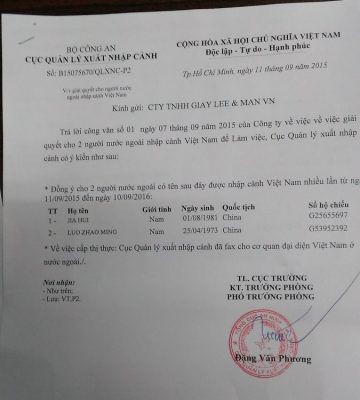 Dịch vụ xin công văn nhập cảnh Việt Nam