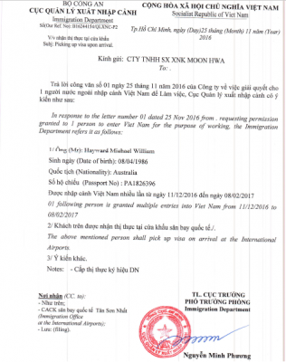 Duyệt công văn khẩn ngoài giờ tại Visa Thái Dương