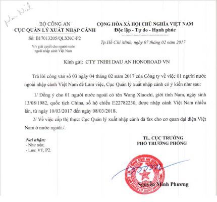 Duyệt công văn nhập cảnh quốc tịch khó tại Việt Nam