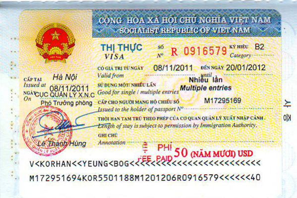 Xin visa Việt Nam 1 năm nhiều lần tại Sài Gòn