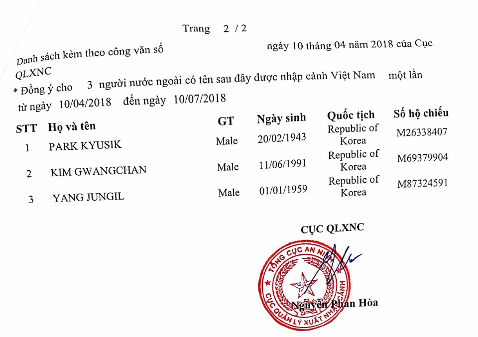 Công Văn Nhập Cảnh Quốc Tịch Khó