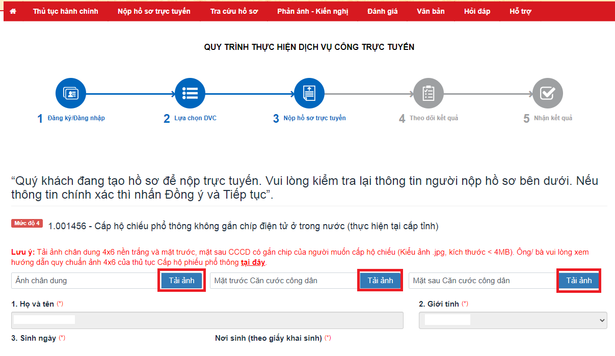 Thủ tục làm hộ chiếu phổ thông online 9